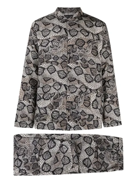 Desmond & Dempsey Crotalus linen pajama set