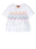 Missoni Kids zig-zag peplum T-shirt - White