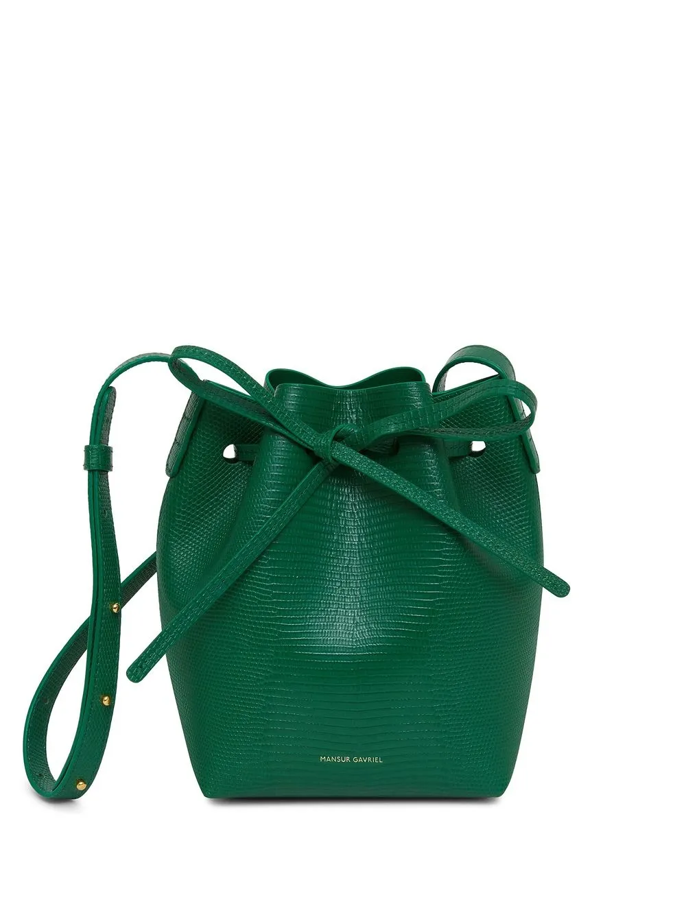 

Mansur Gavriel snakeskin-effect leather bucket bag - Green