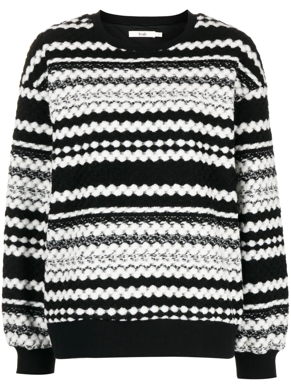 

b+ab striped crewneck jumper - Black
