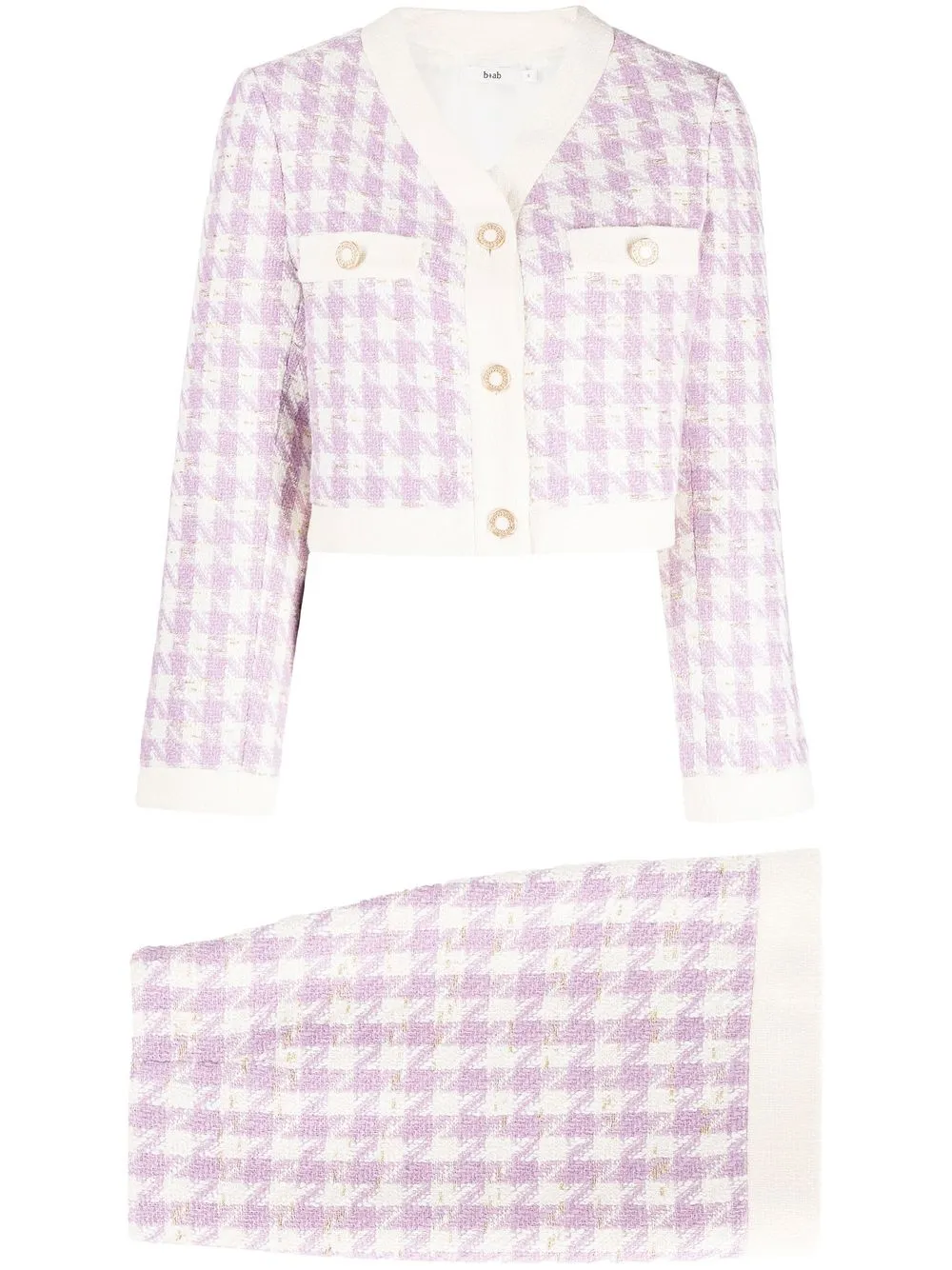 

b+ab houndstooth button-up cardigan - Purple