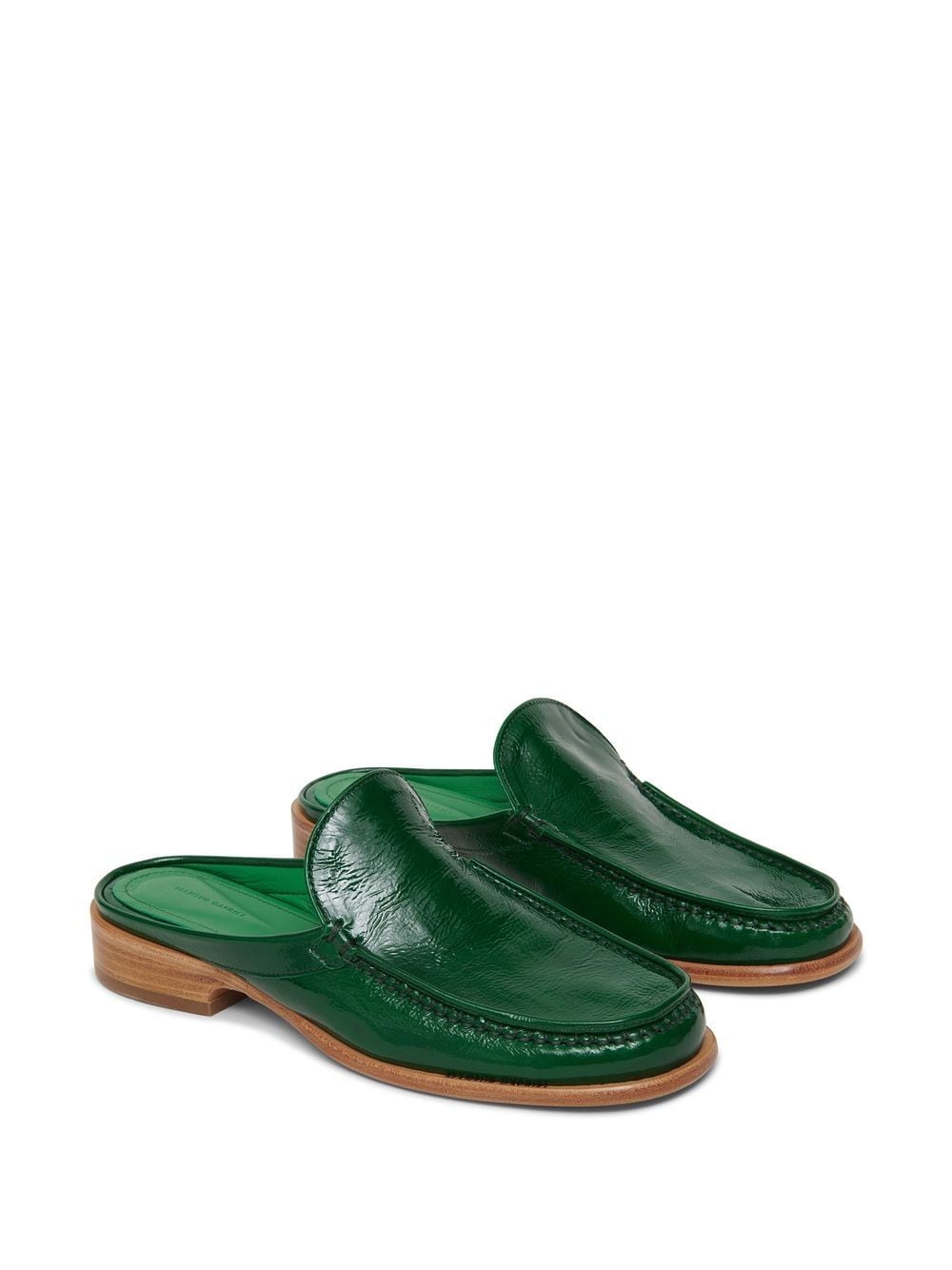 Mansur Gavriel Walker leather loafer mules - Groen