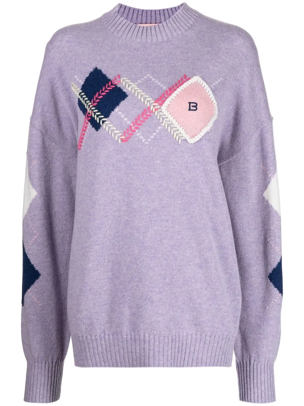 

BAPY BY *A BATHING APE® argyle-check wool jumper - Purple