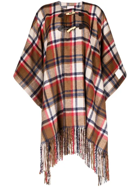 BAPY BY *A BATHING APE® fringe checkered cape