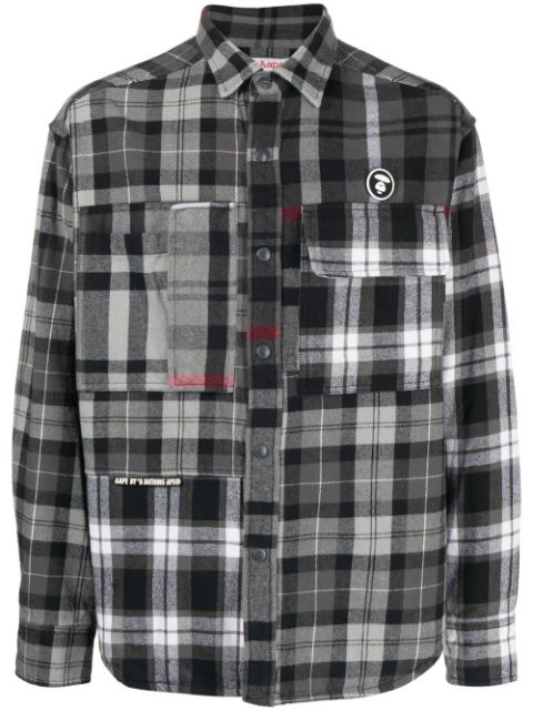 AAPE BY *A BATHING APE checked logo-patch shirt Men