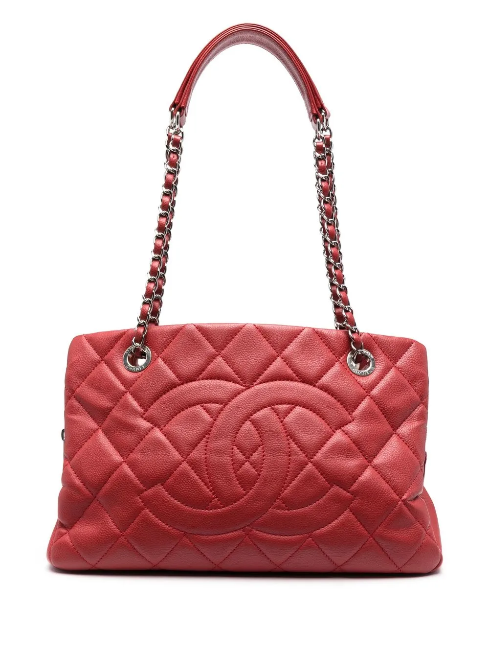 

CHANEL Pre-Owned 2011 CC diamond-quilted tote bag - Red