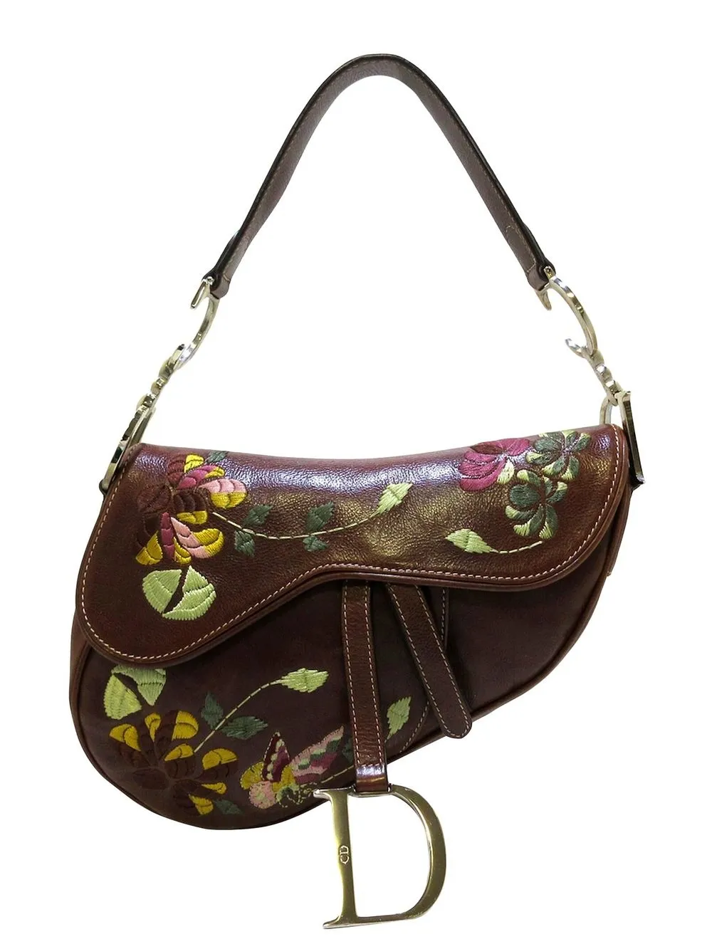 

Christian Dior pre-owned Flora Saddle embroidered shoulder bag - Brown