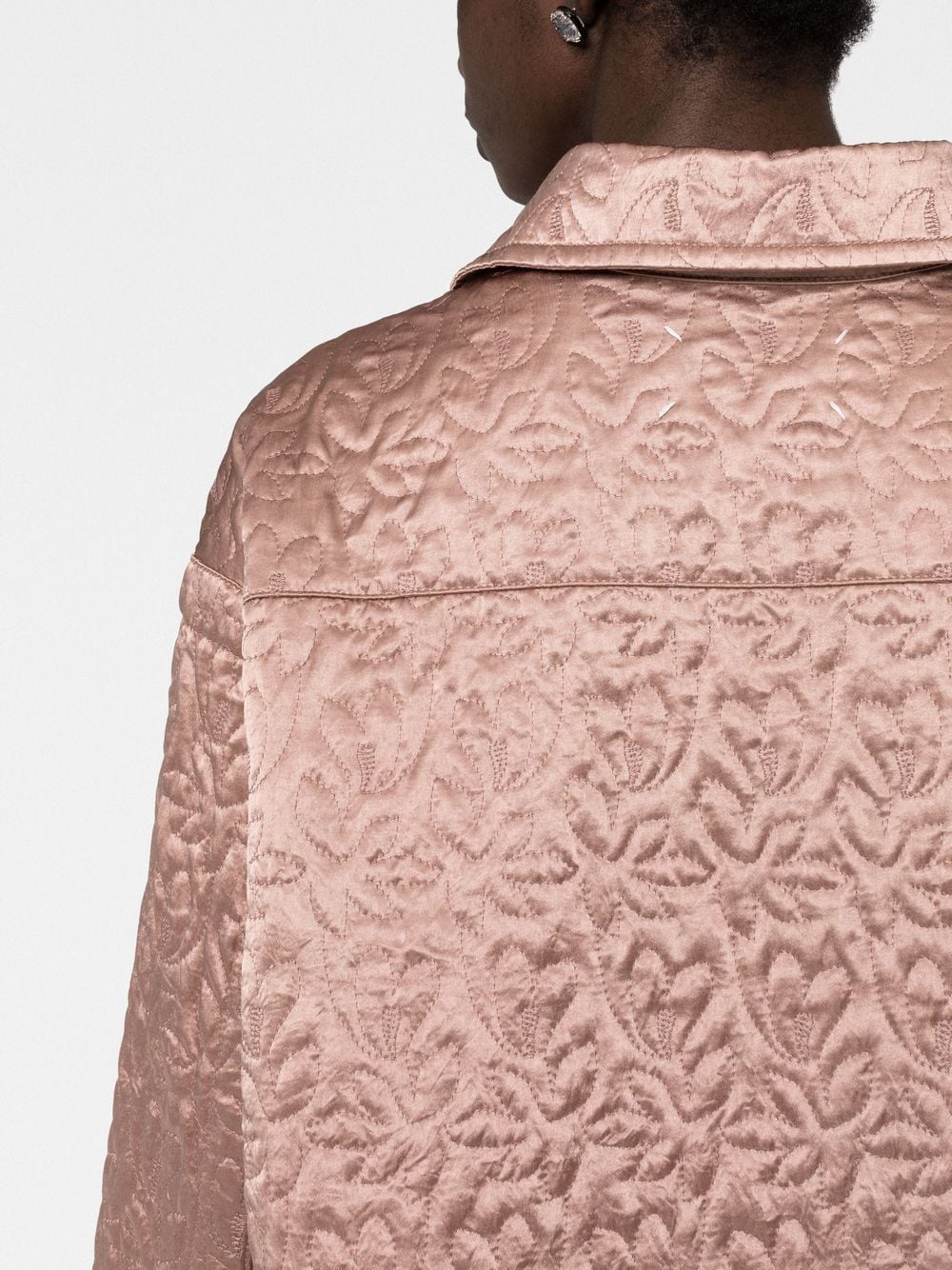 Shop Maison Margiela Quilted Satin Shirt In Nude