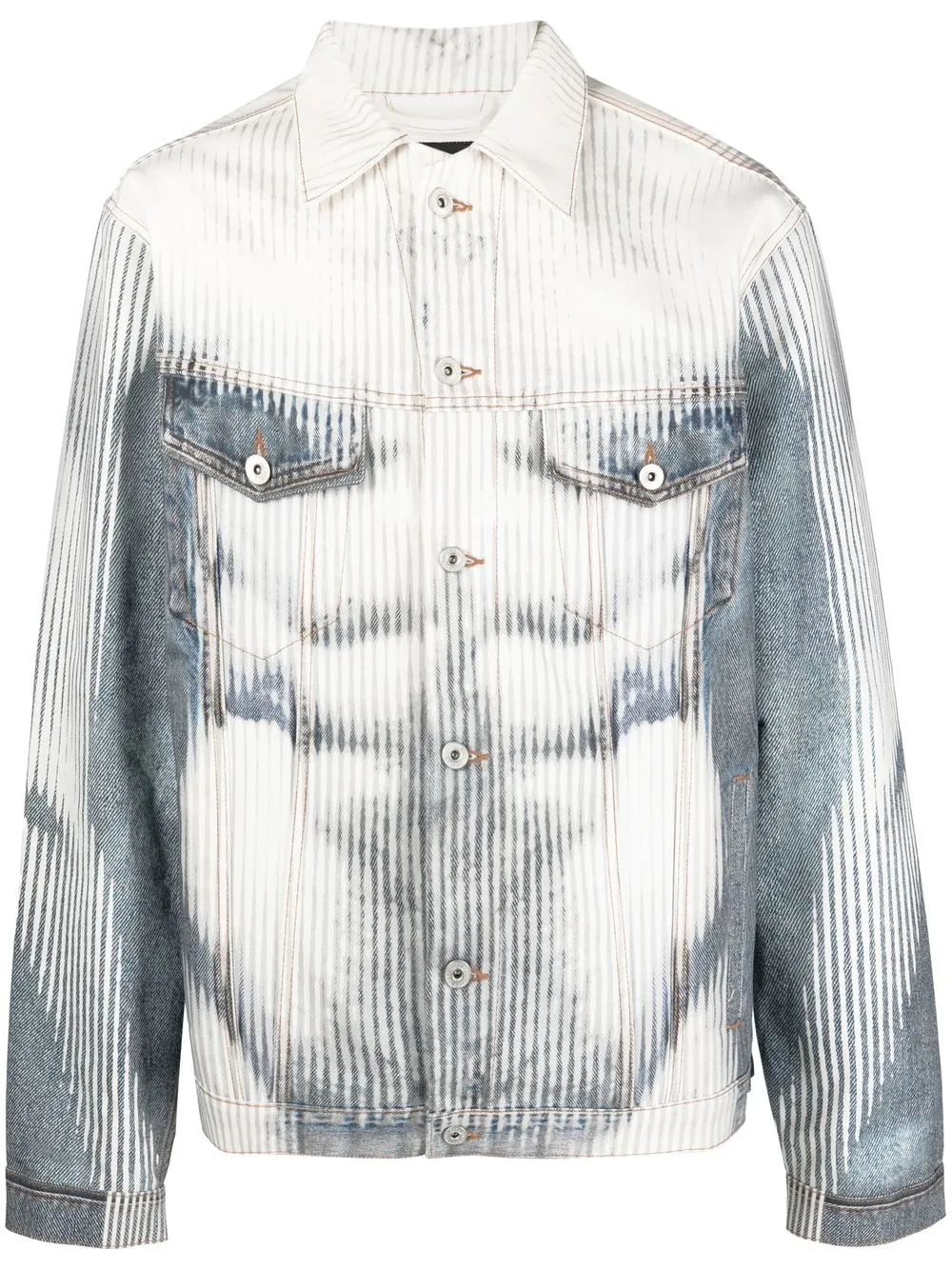 

Y/Project abstract-print denim jacket - Blue