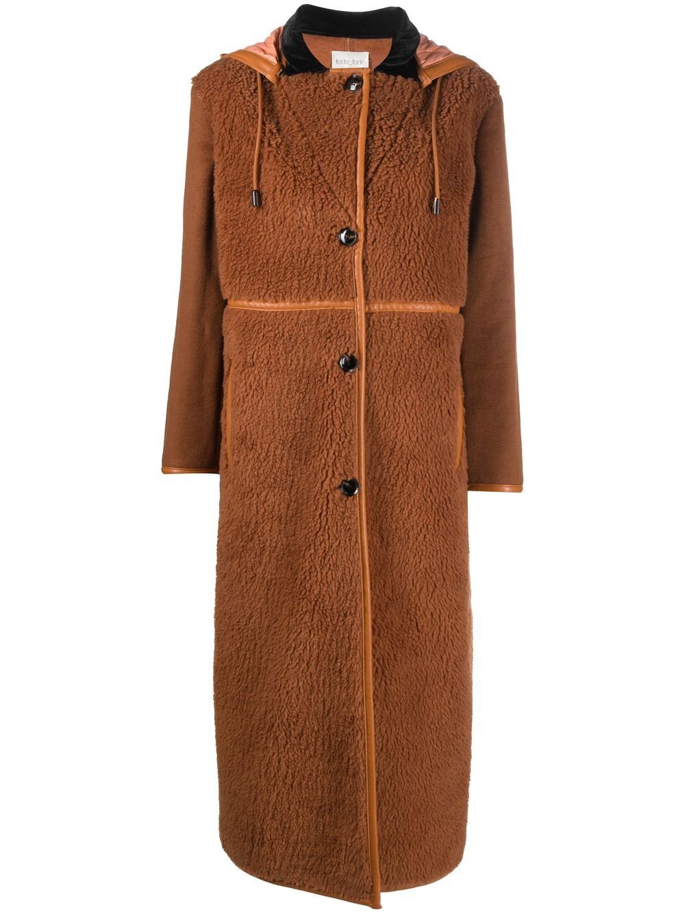 

Forte Forte single-breasted faux shearling coat - Brown