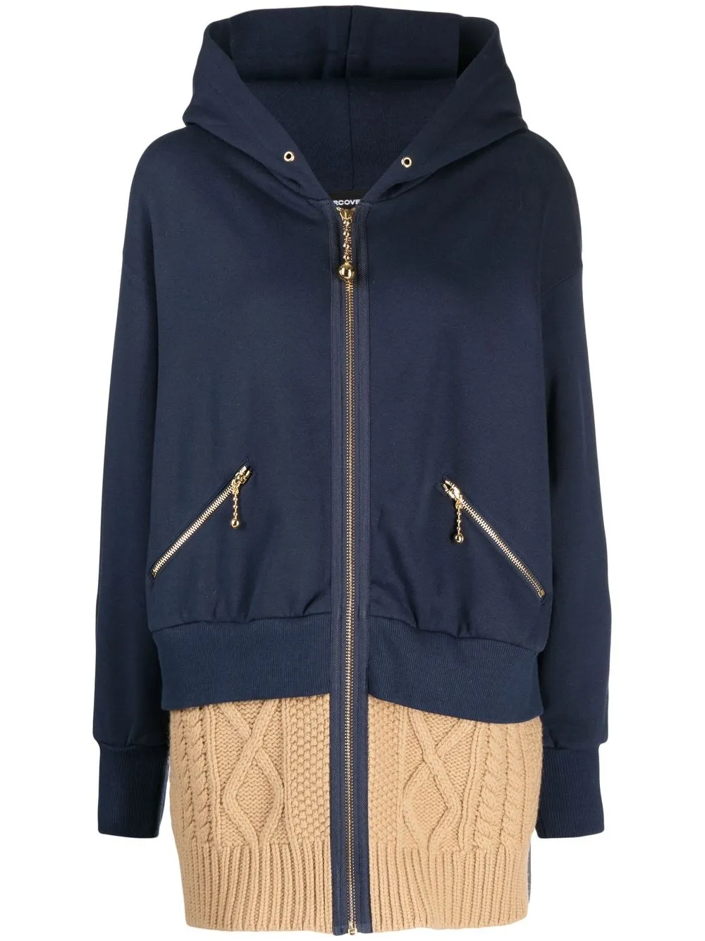 

Undercover hoodie con paneles y cierre - Azul