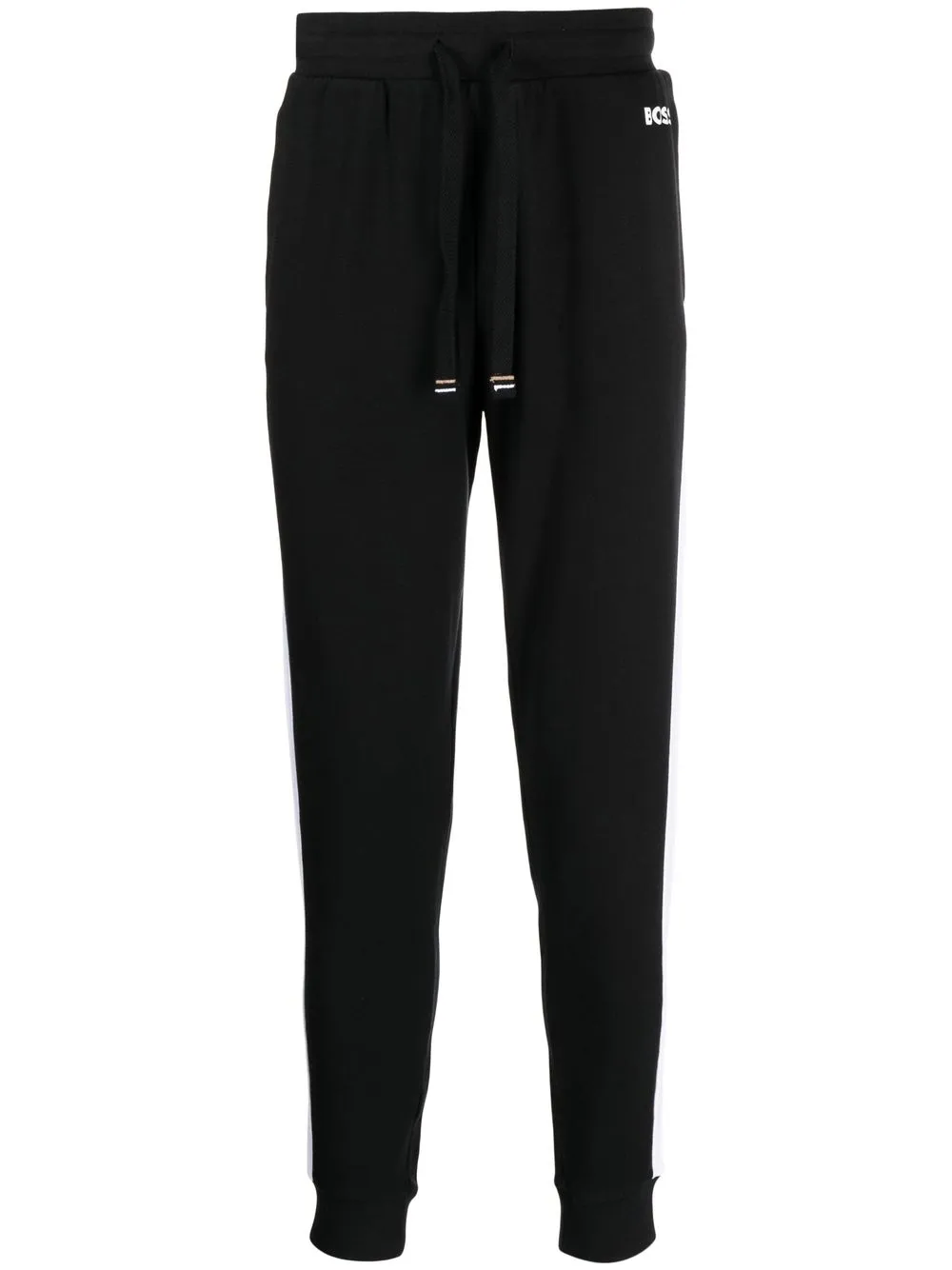 

BOSS logo-print striped track pants - Black