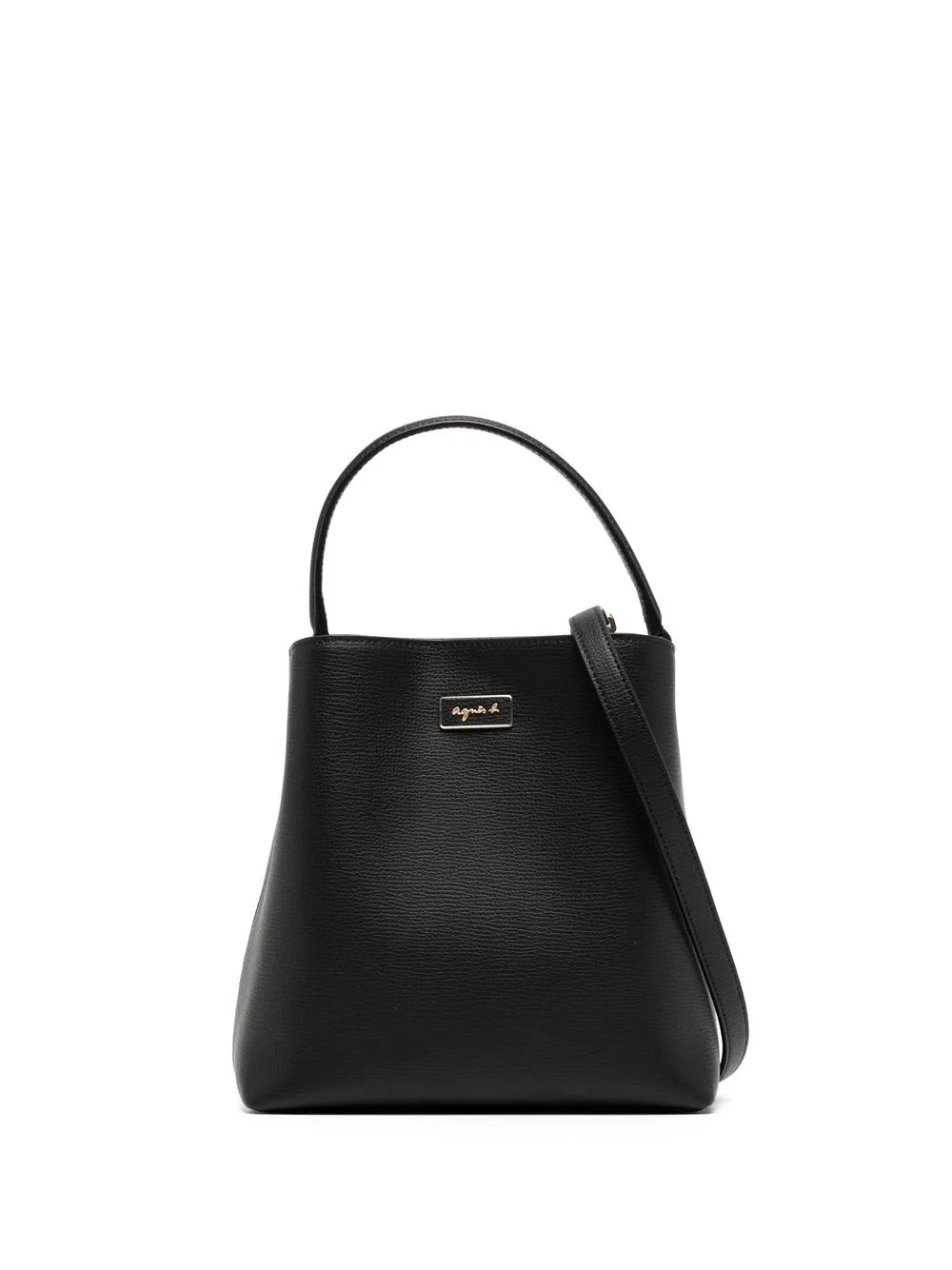 

agnès b. logo-detail leather bucket bag - Black