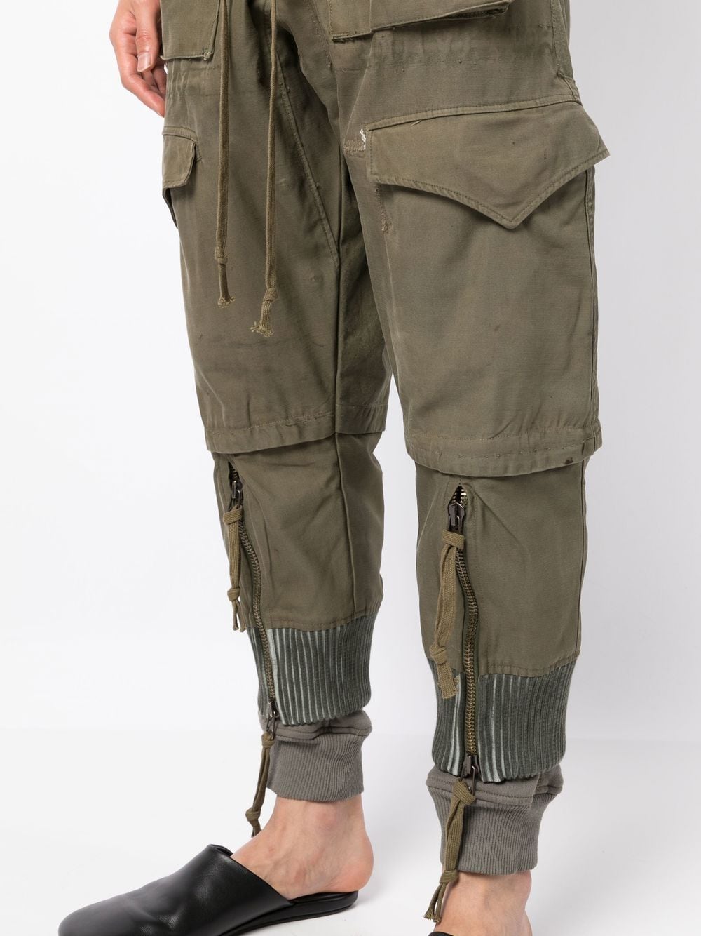Greg Lauren flap-pockets Drawstring Straight Trousers - Farfetch