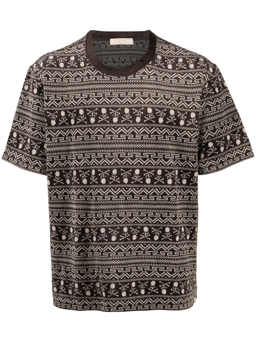 

Mastermind World graphic-print short-sleeve T-shirt - Brown