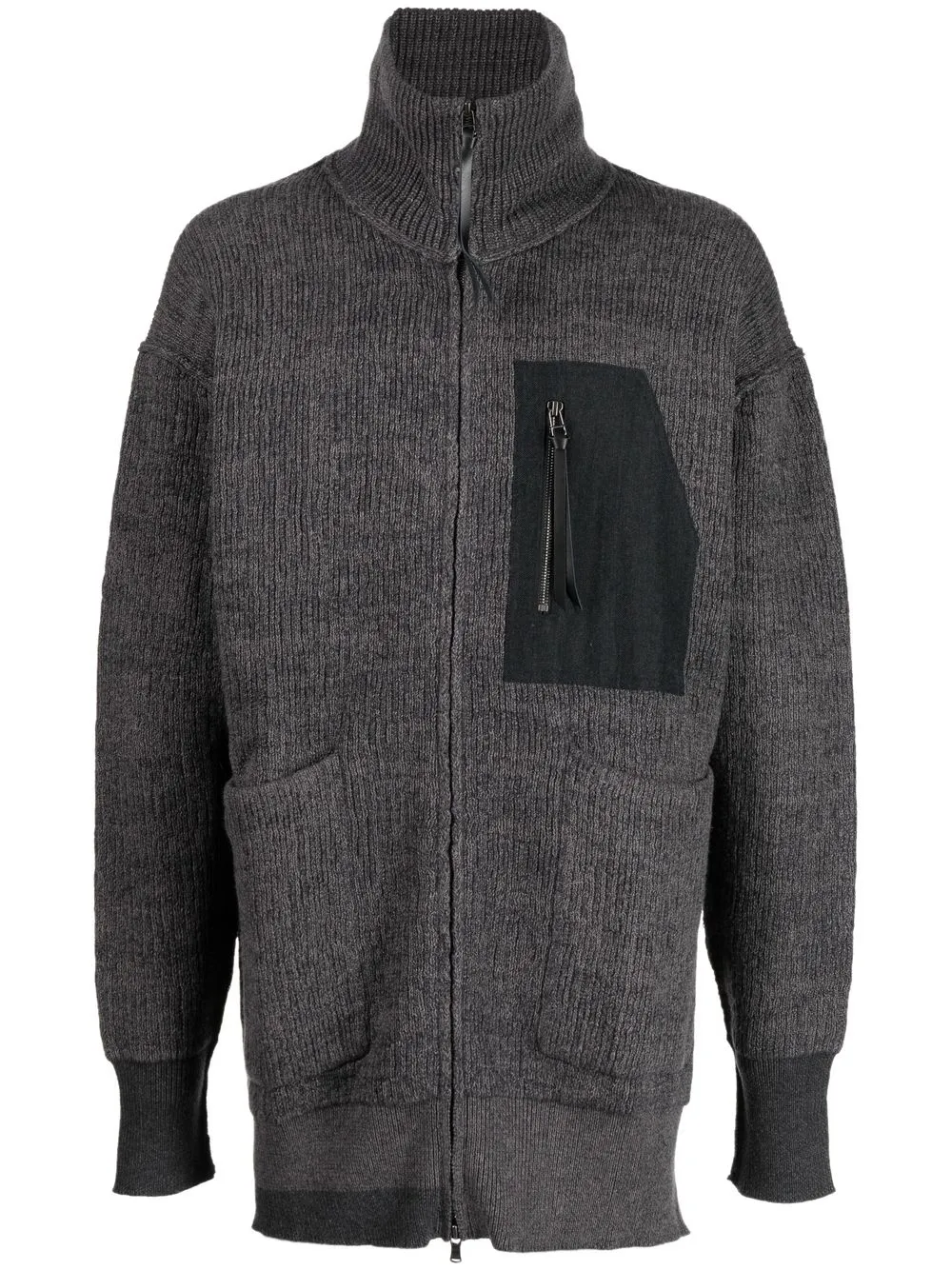 

The Viridi-Anne panelled long-sleeve knitted cardigan - Brown
