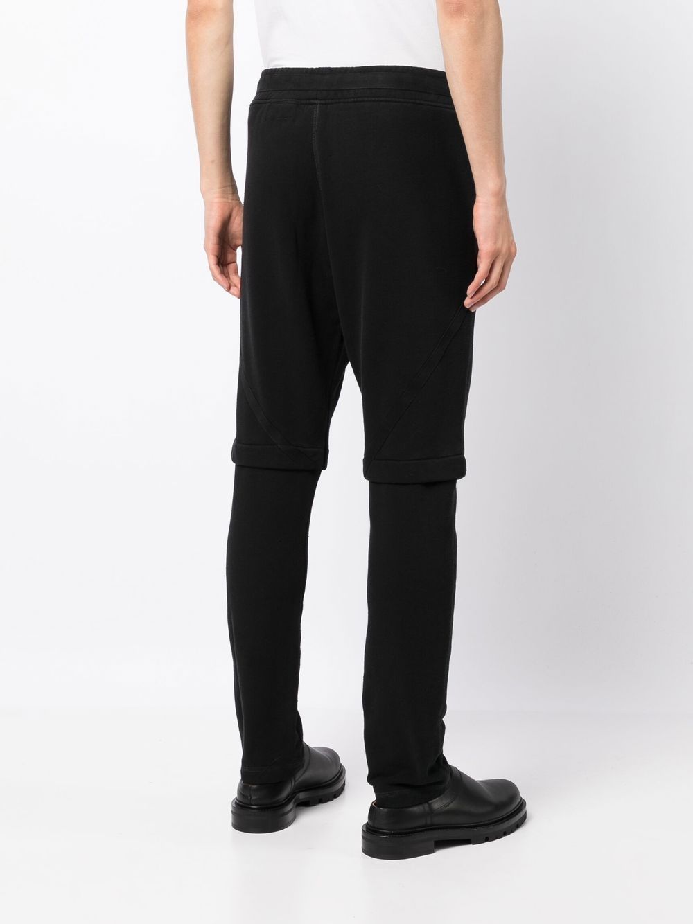 Shop Greg Lauren Drawstring Cotton Track Pants In Black