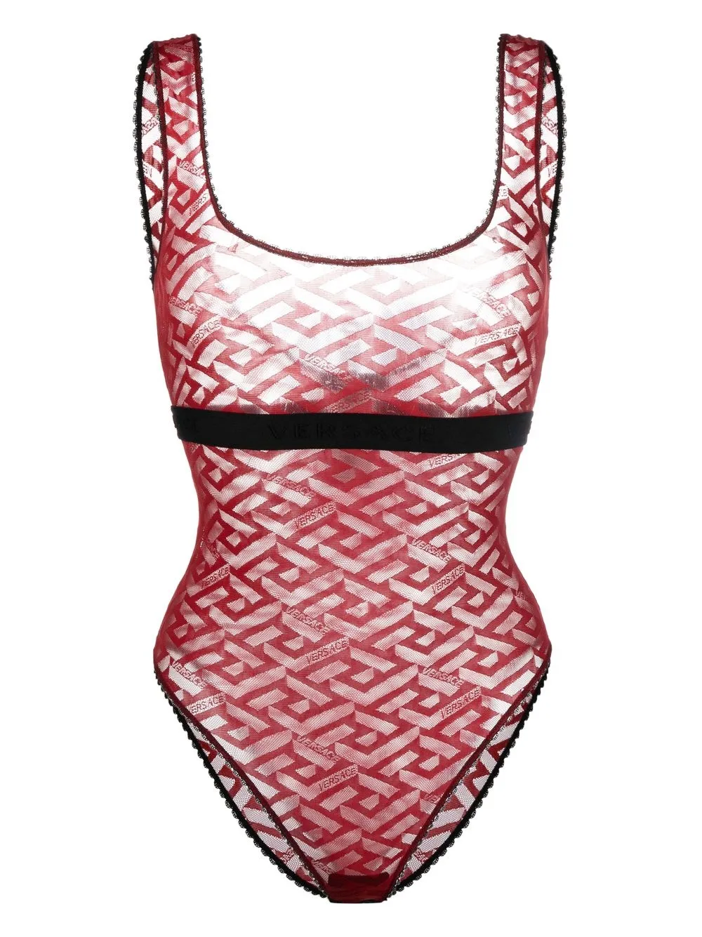 

Versace La Greca scoop-neck bodysuit - Red