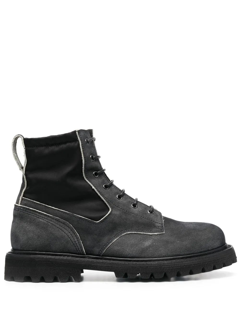 

Premiata panelled lace-up ankle boots - Black