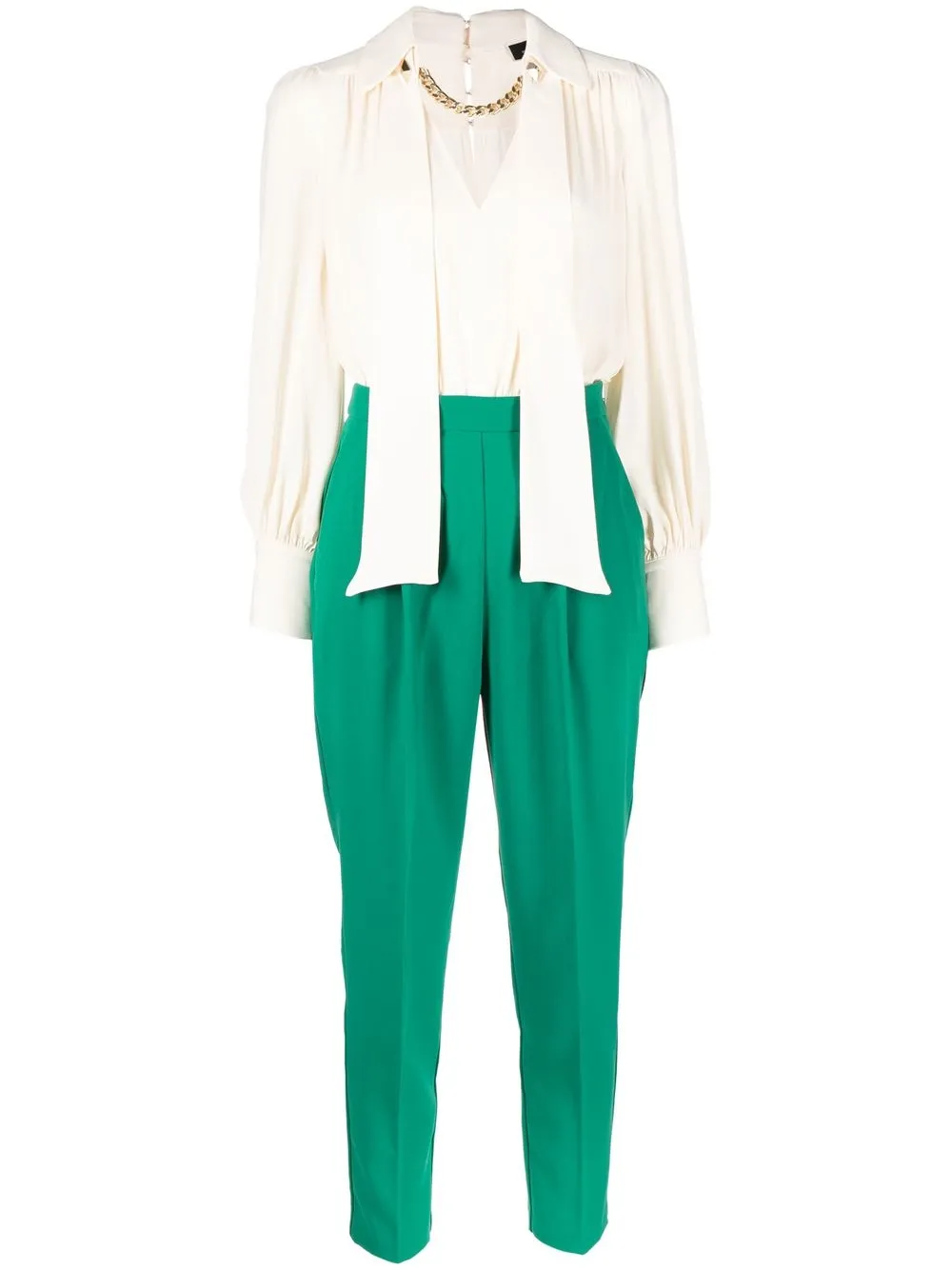 

Elisabetta Franchi two-tone chain-link jumpsuit - Neutrals