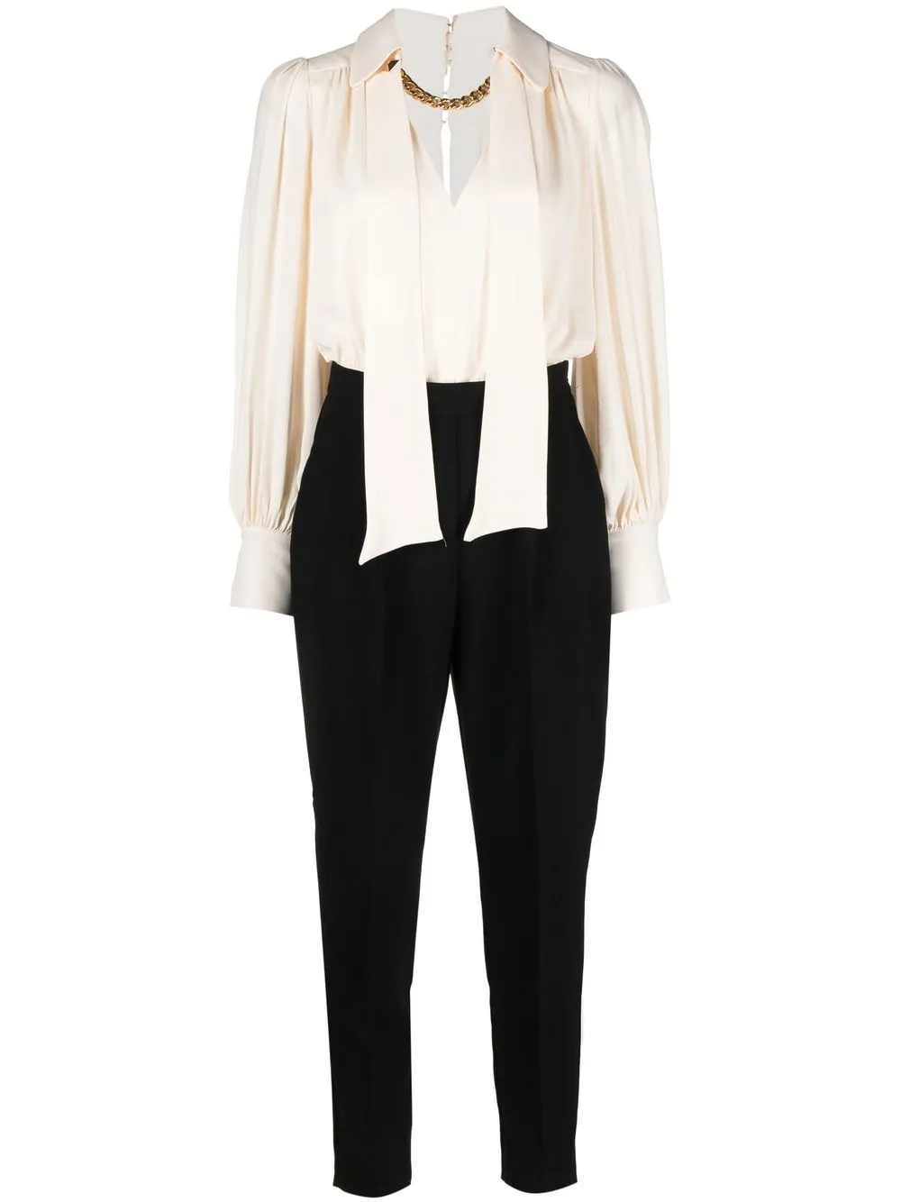 

Elisabetta Franchi two-tone chain-link jumpsuit - Neutrals
