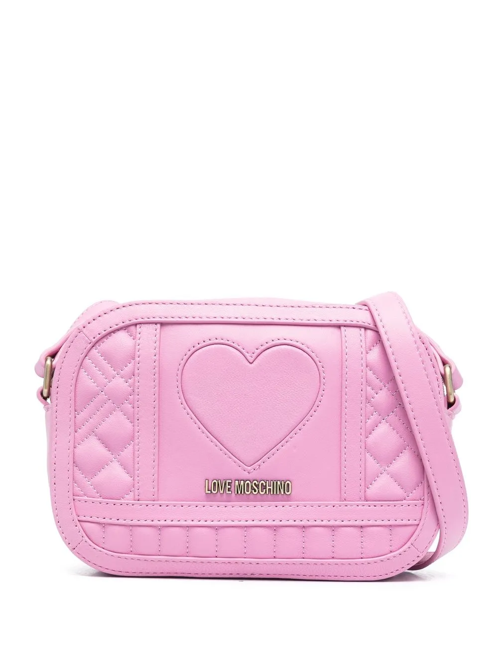 

Love Moschino heart-quilted leather shoulder bag - Pink