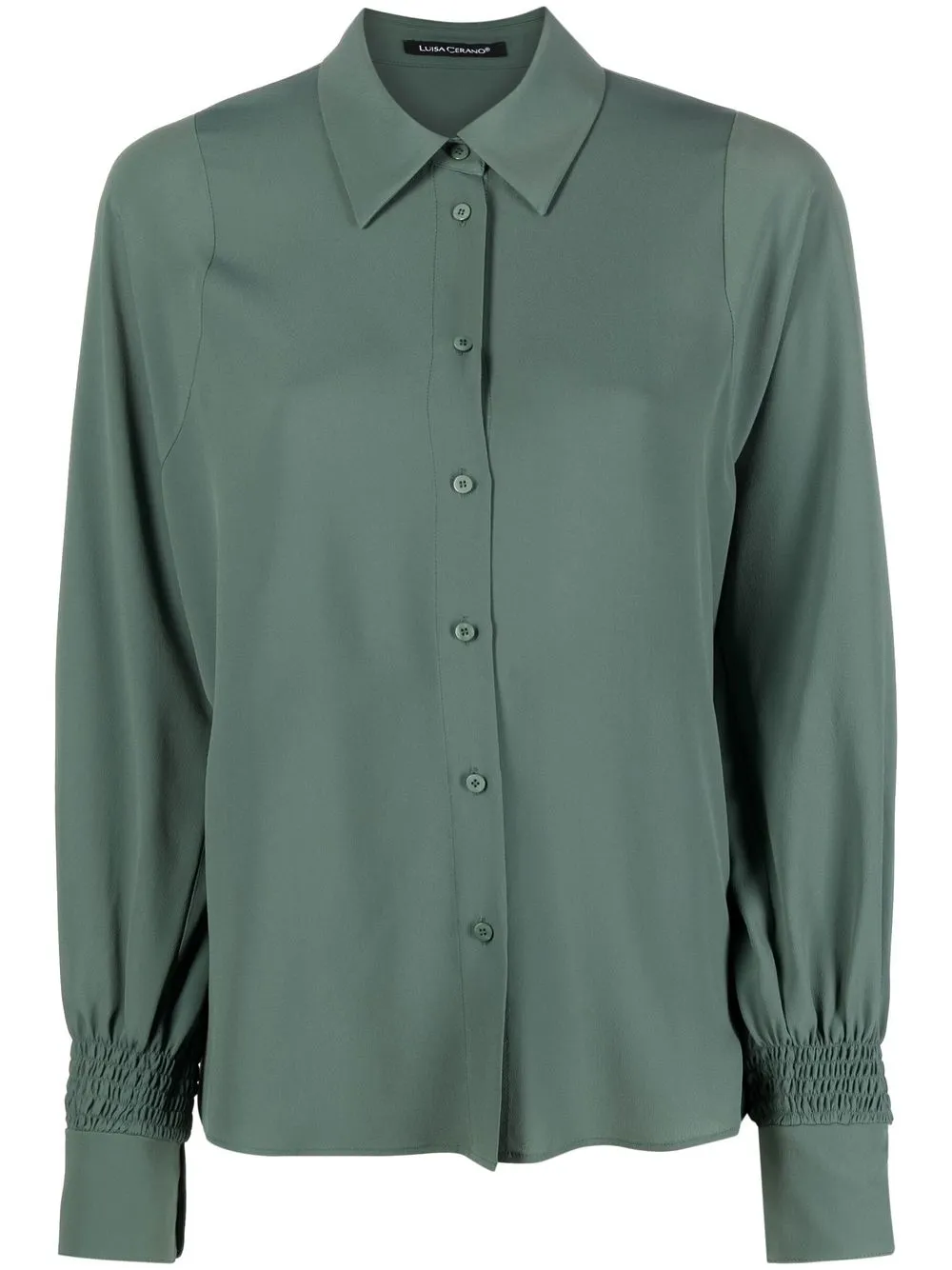 

Luisa Cerano pointed-collar button-up shirt - Green
