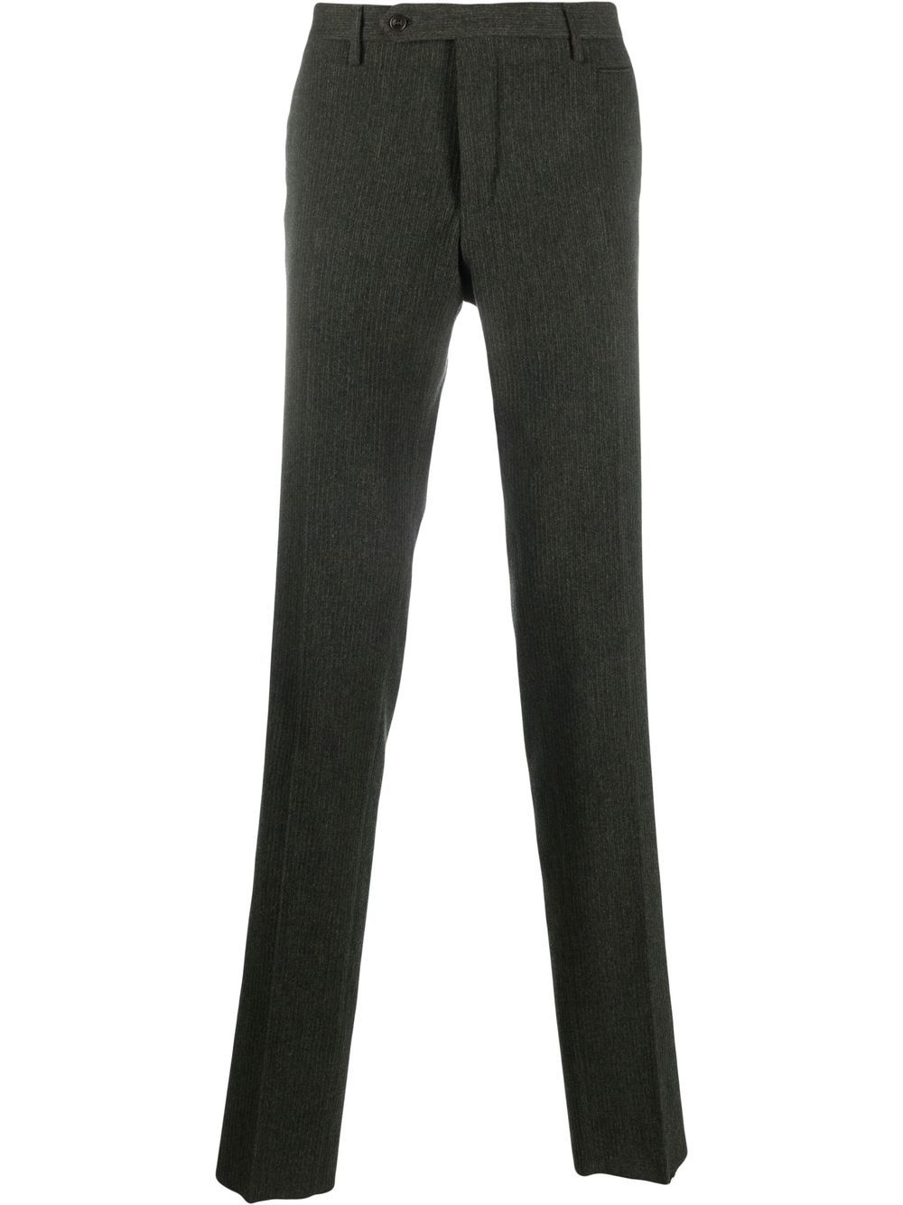 Incotex pinstripe chenille trousers - Green