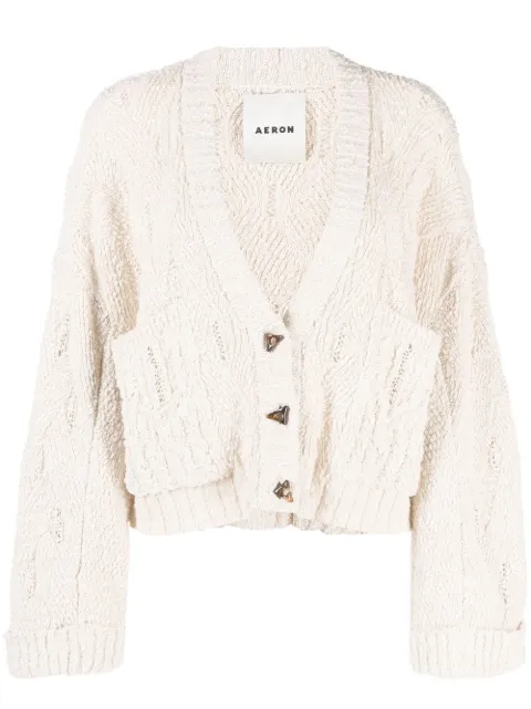 AERON knitted button-fastening cardigan