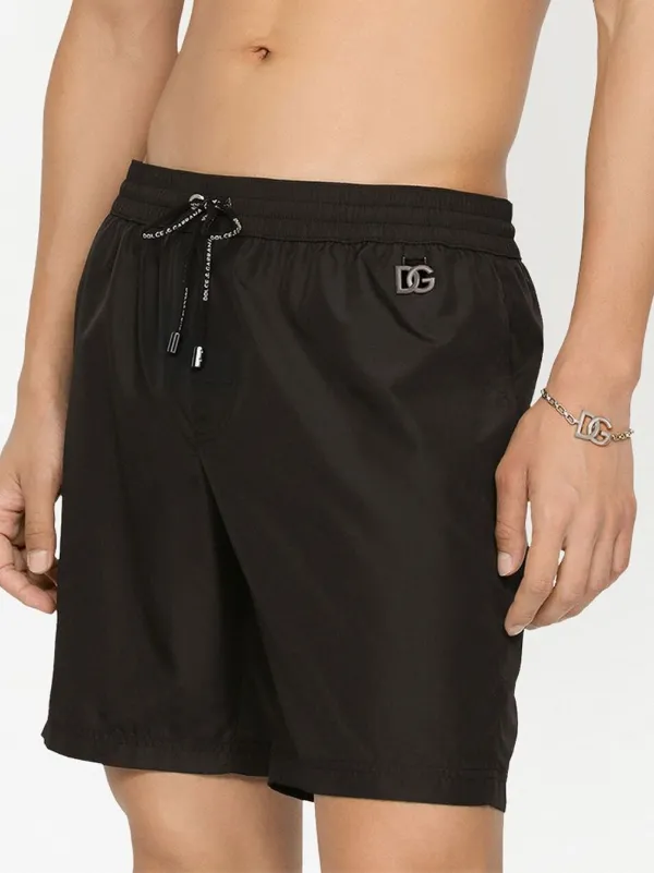 Dolce Gabbana logo tag Swim Shorts Black FARFETCH CA