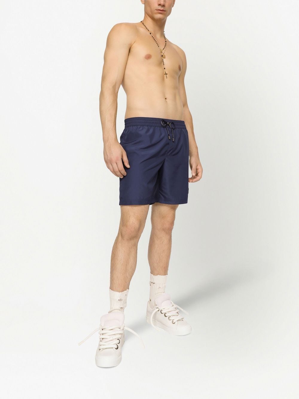 Shop Dolce & Gabbana Logo-tag Swim Shorts In Blue