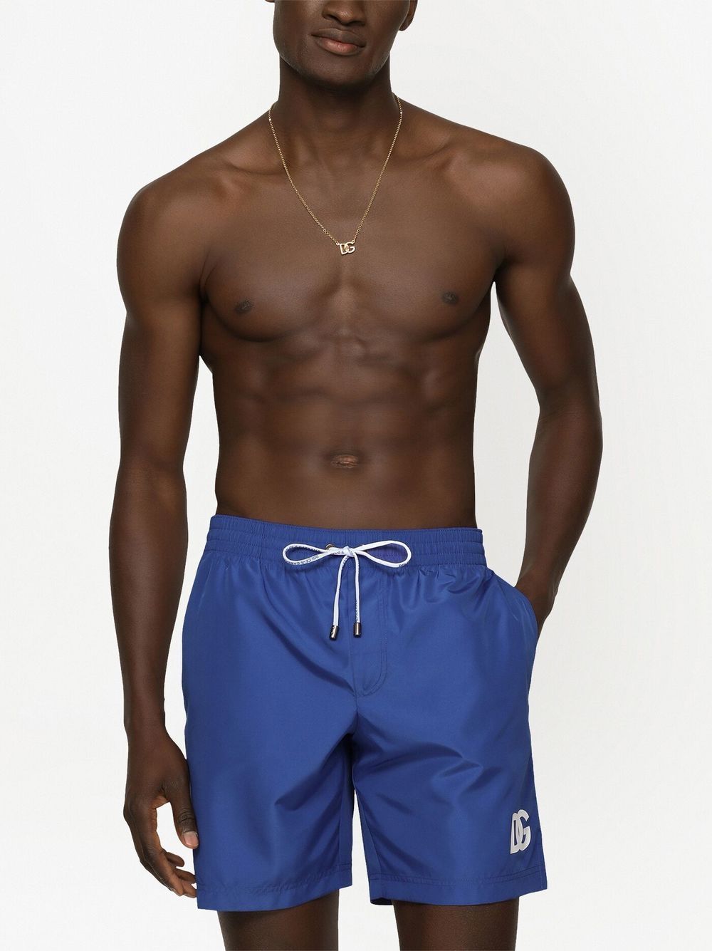 Shop Dolce & Gabbana Colour-block Swimming Shorts In Blue