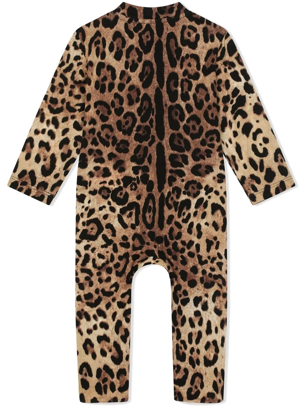 Shop Dolce & Gabbana Leopard-print Babygrow Set In Brown