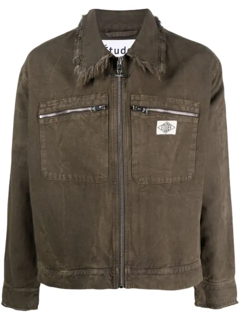Études Studio unfinished-effect zip-up jacket