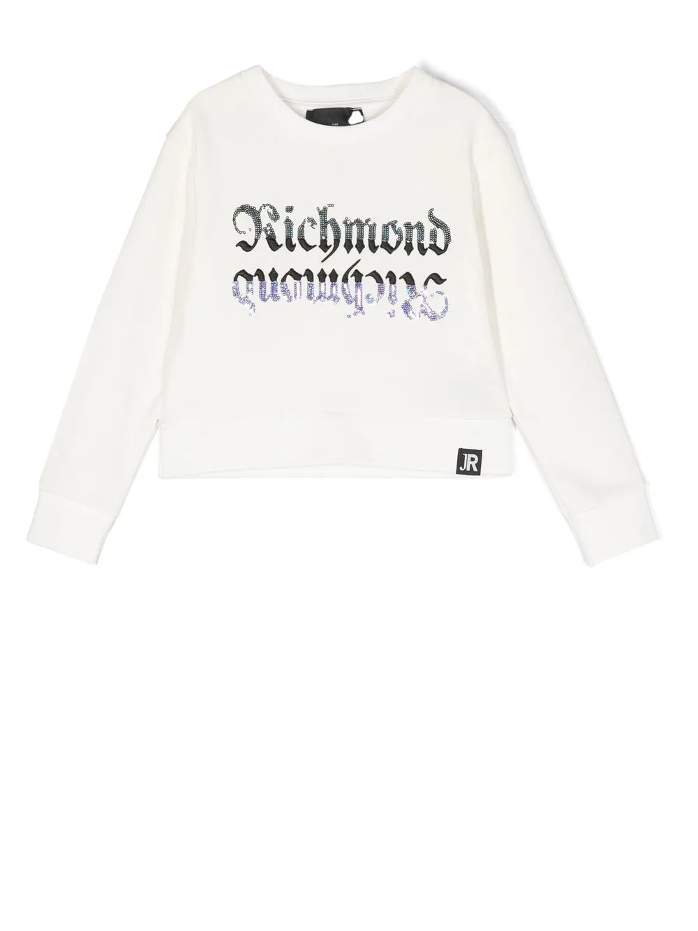 John Richmond Junior sequin-logo crew-neck sweatshirt - White