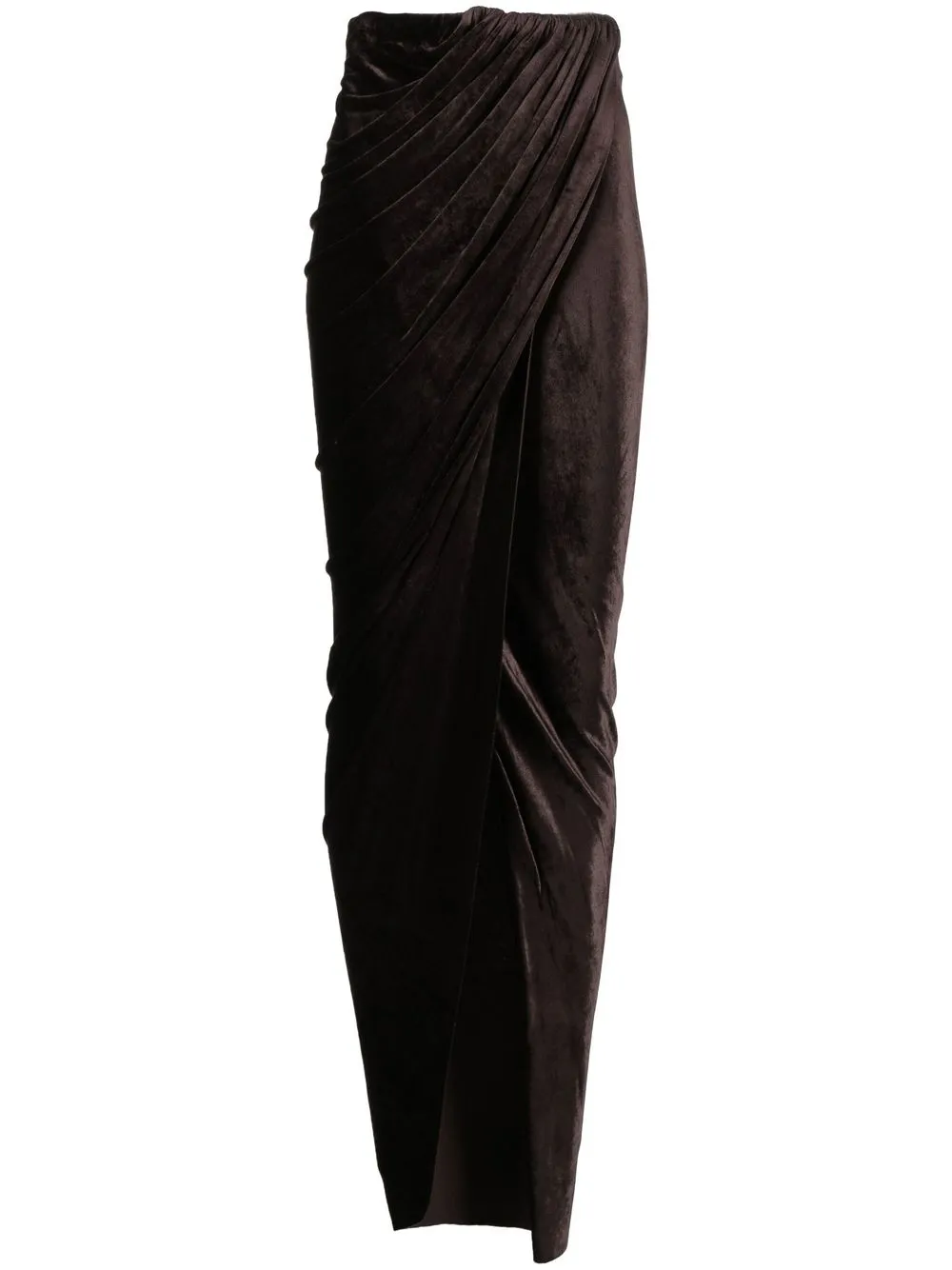 

Rick Owens Lilies long wrapped skirt - Brown