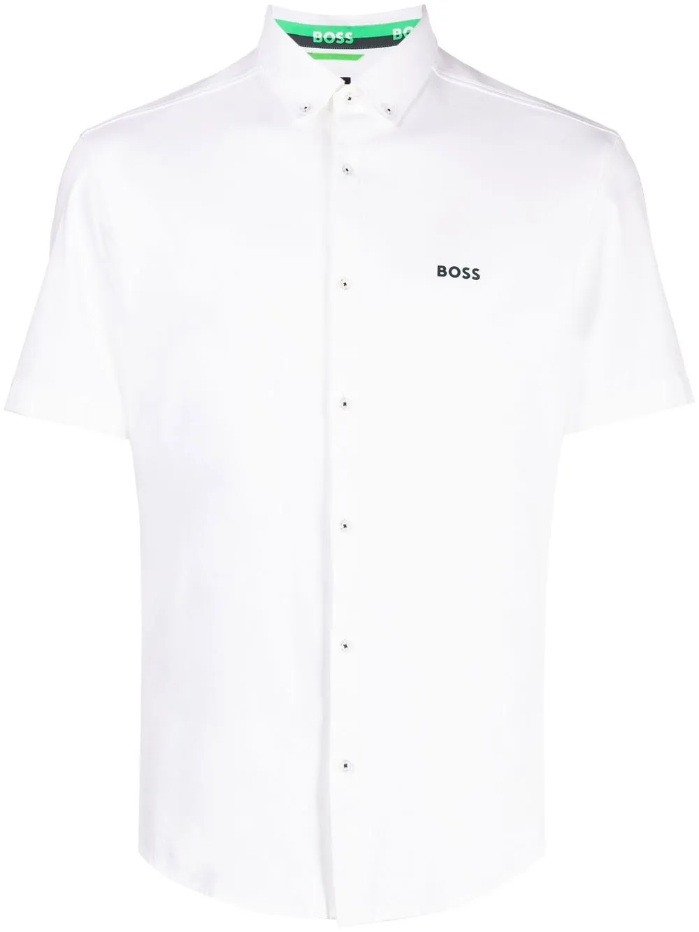 

BOSS camisa manga corta con logo estampado - Blanco