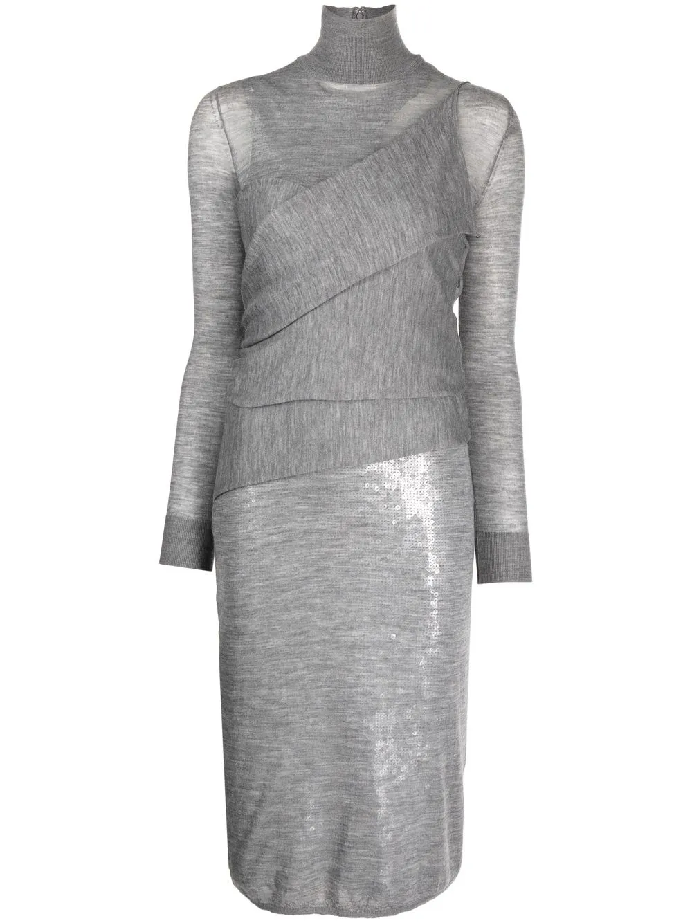 

Victoria Beckham layered sequin multi-strap dress - Grey