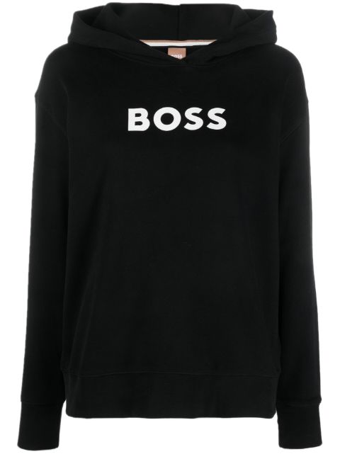 BOSS logo-print organic cotton hoodie