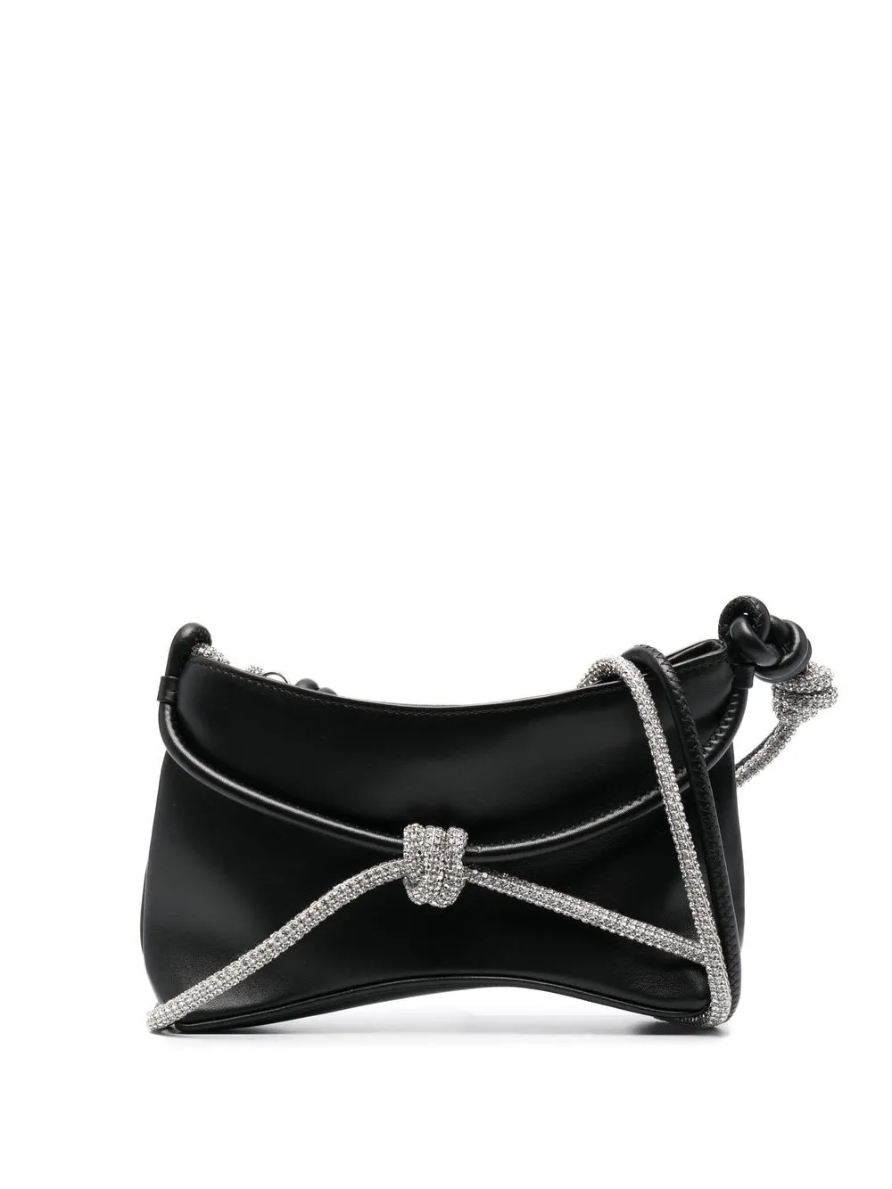 

Kara crystal-embellished leather shoulder bag - Black