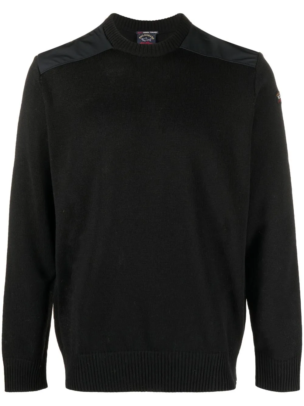 

Paul & Shark logo-patch crew neck jumper - Black