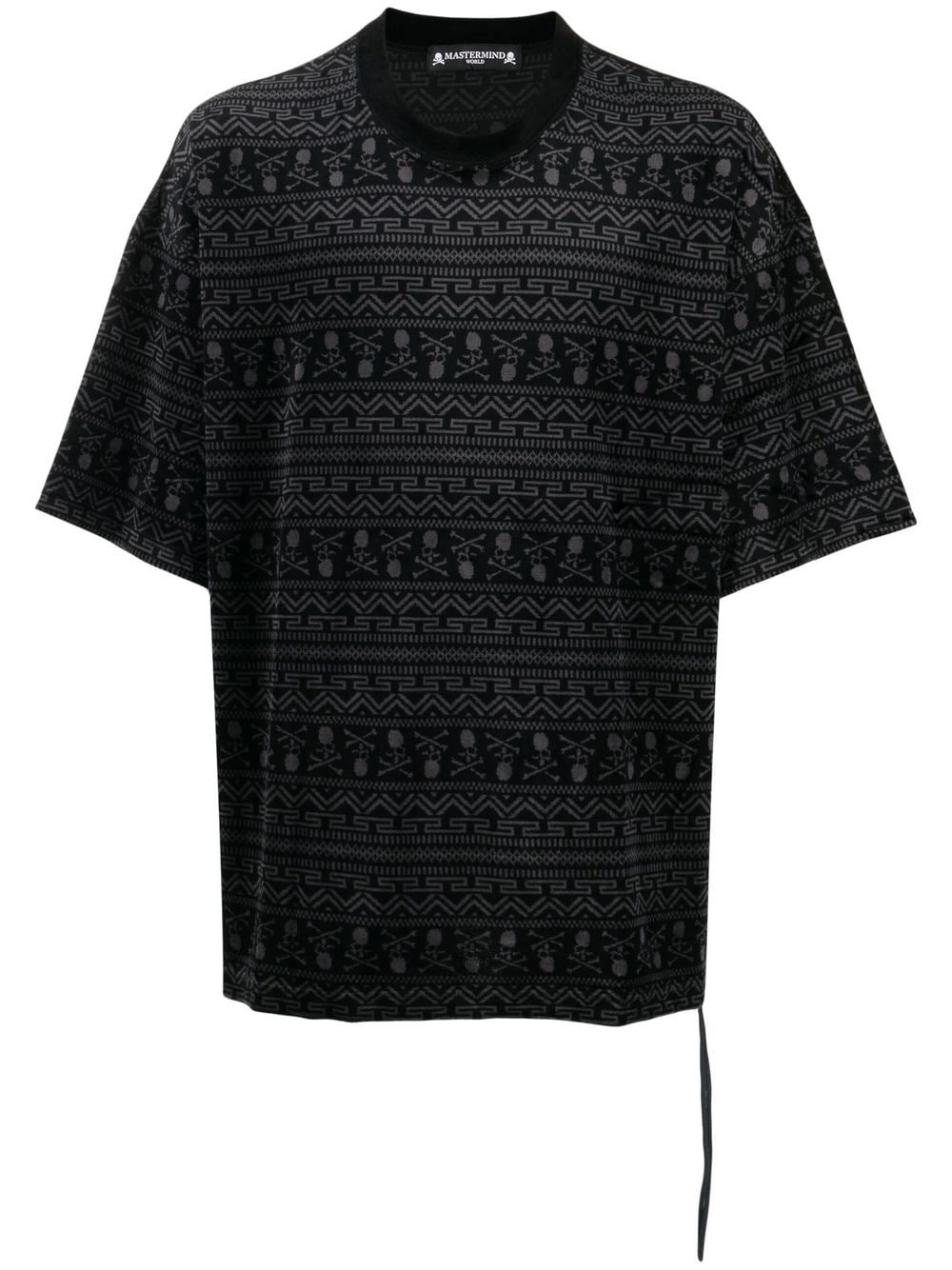 Mastermind World abstract-pattern short-sleeve T-shirt - Black