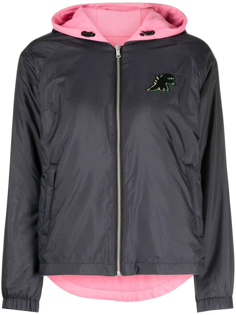 

SPORT b. by agnès b. logo-patch zip-up sports jacket - Black