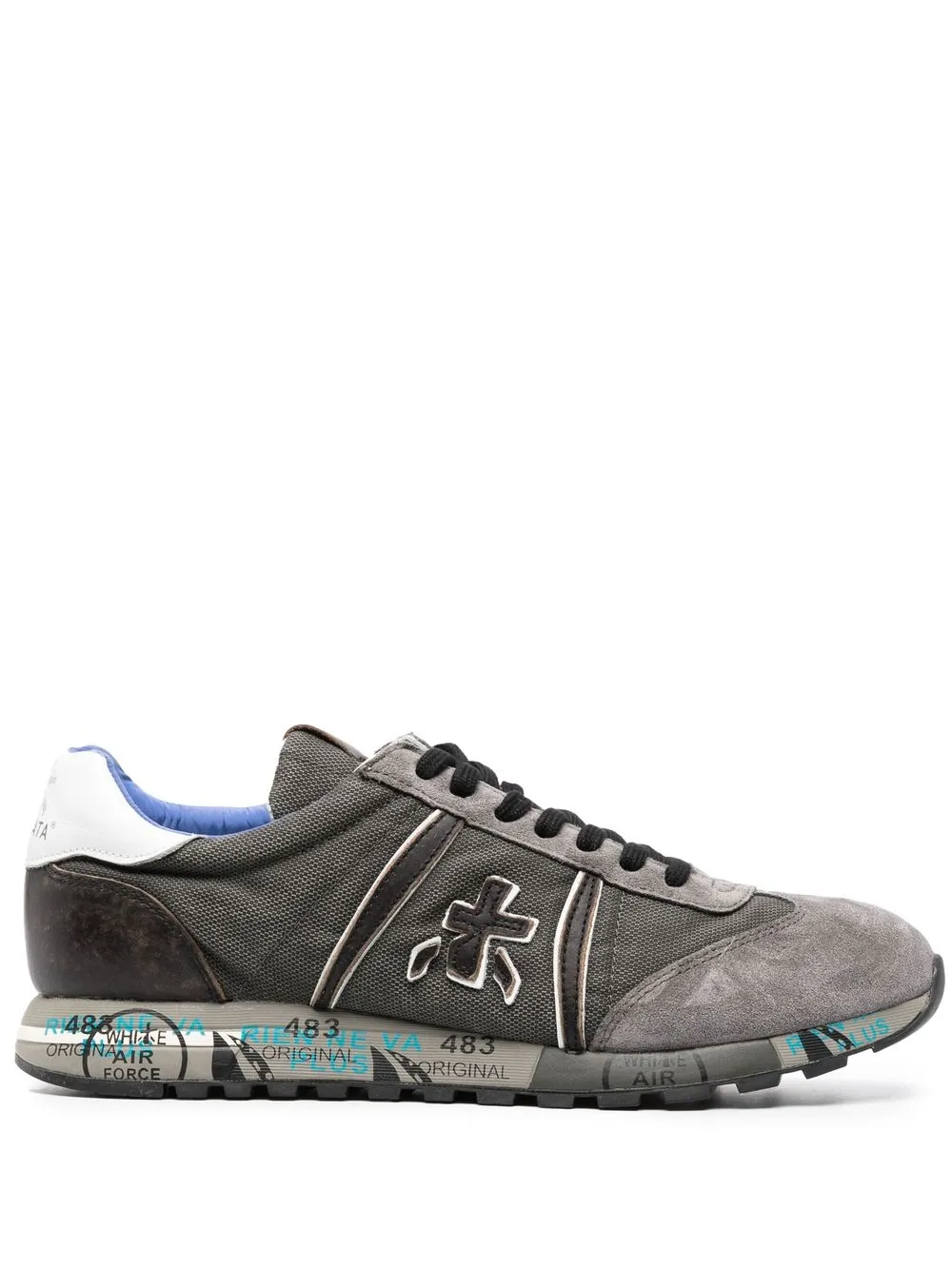 

Premiata logo-patch lace-up sneakers - Grey