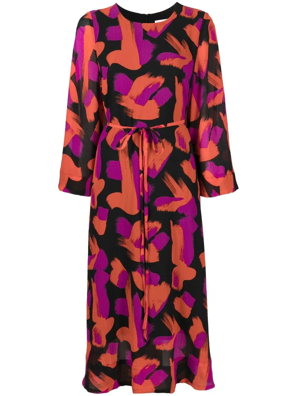 

Essentiel Antwerp abstract-print tie-waist dress - Black