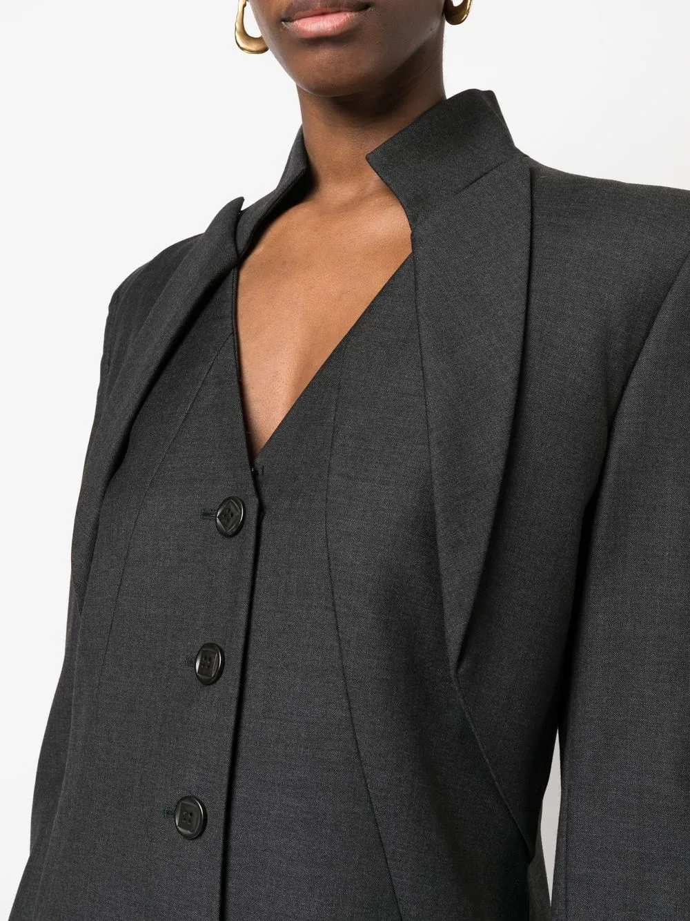 Pre-owned Givenchy 1990s Layered Single-breasted Coat In Black