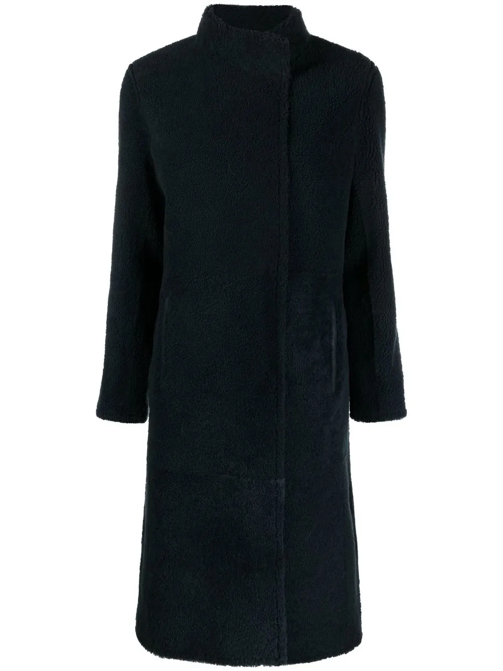 

Yves Salomon textured-finish single-breasted coat - Blue