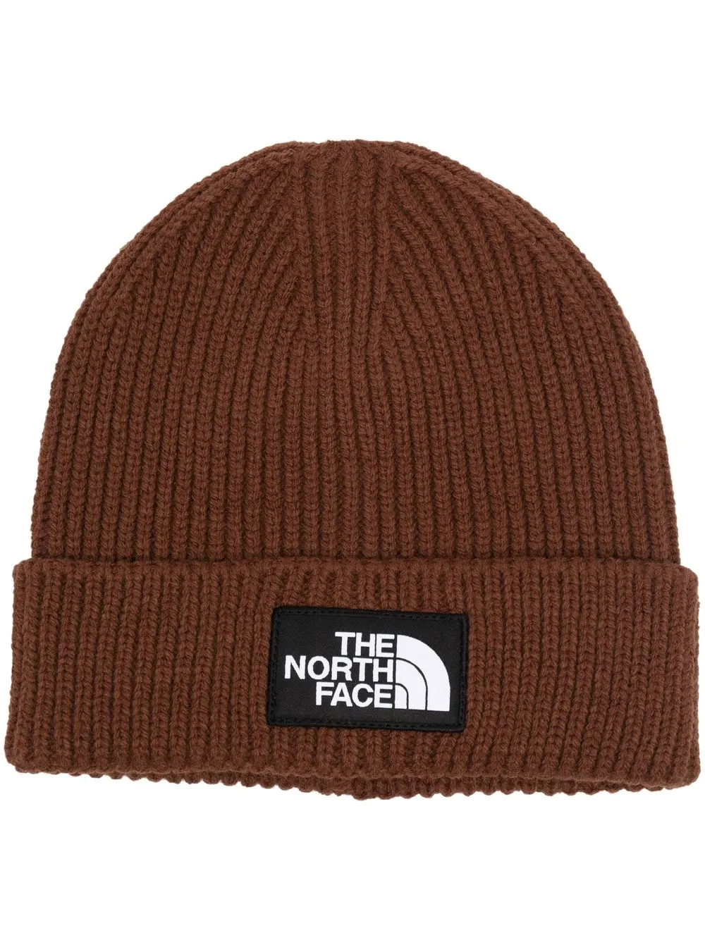 

The North Face ribbed-knit logo-patch hat - Brown