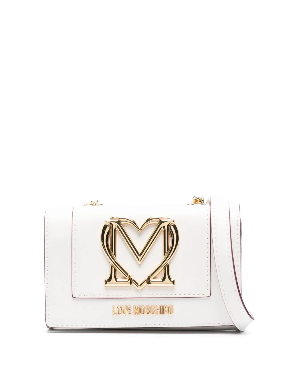 

Love Moschino logo-plaque crossbody bag - White