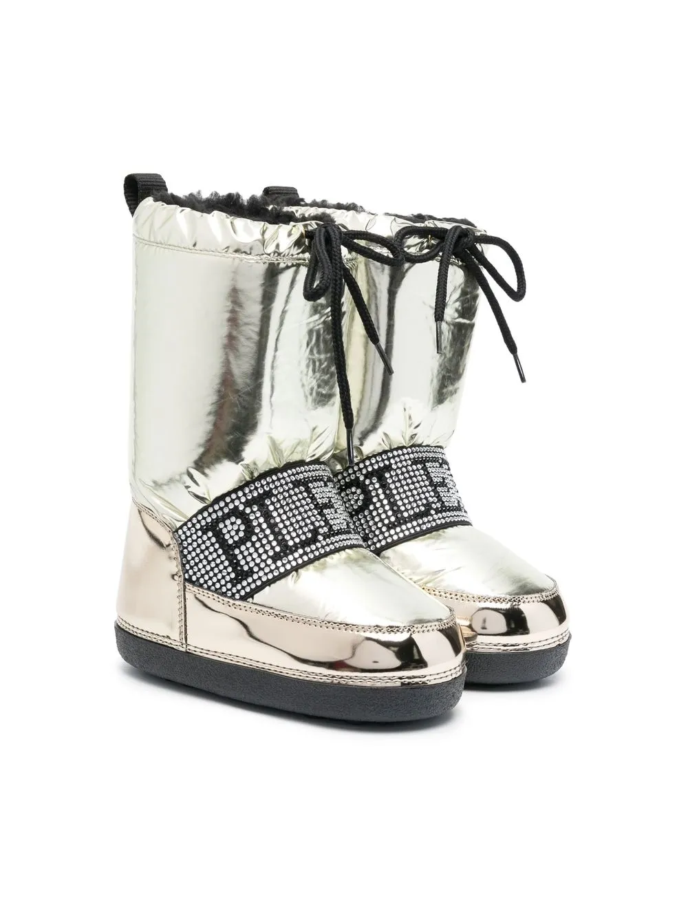 

Philipp Plein Junior padded logo-embellished snow boots - Gold